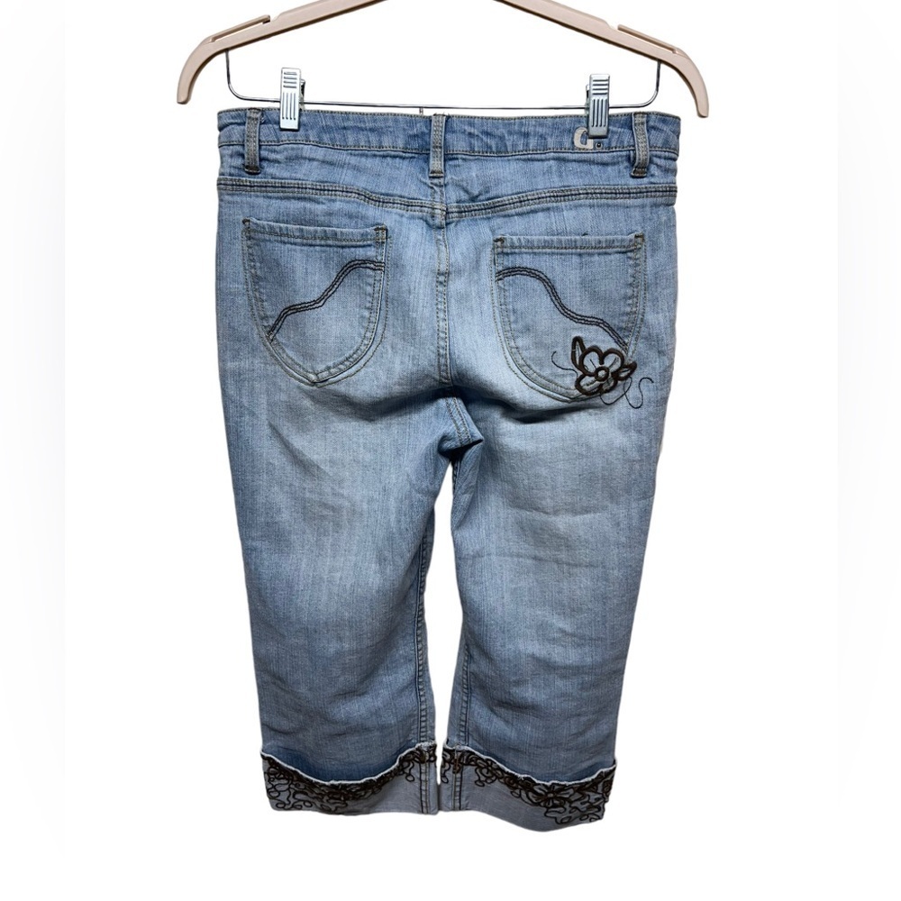 Y2K Embroidered Denim Capri 10T - Picture 2 of 4
